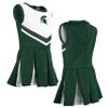 Little King NCAA Infant/Toddler Girls One Piece Team Cheer Jumper Dress-Michigan State Spartans-2T view 4
