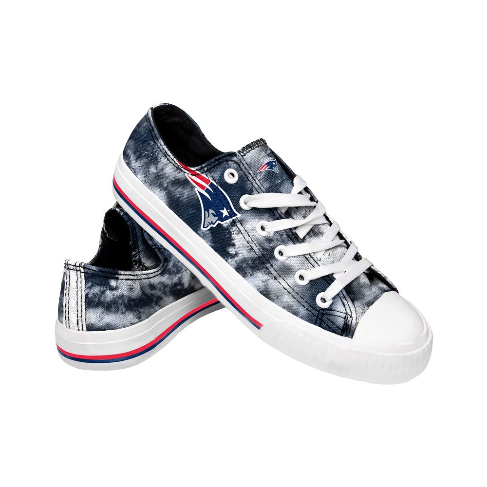 FOCO New England Patriots NFL Womens Low Top Tie Dye Canvas Shoes - 8