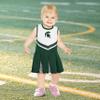 Little King NCAA Infant/Toddler Girls One Piece Team Cheer Jumper Dress-Michigan State Spartans-4T view 2