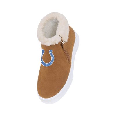 FOCO Indianapolis Colts NFL Womens Fuzzy Brim Zipper Boot - 10