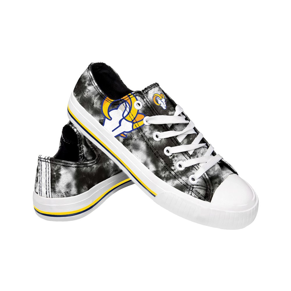 FOCO Los Angeles Rams NFL Womens Low Top Tie Dye Canvas Shoes - 8