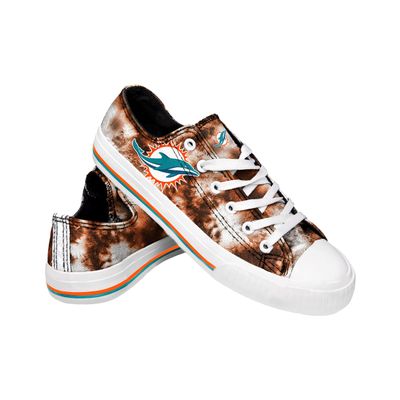 FOCO Miami Dolphins NFL Womens Low Top Tie Dye Canvas Shoes - 7