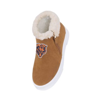 FOCO Chicago Bears NFL Womens Fuzzy Brim Zipper Boot - 10