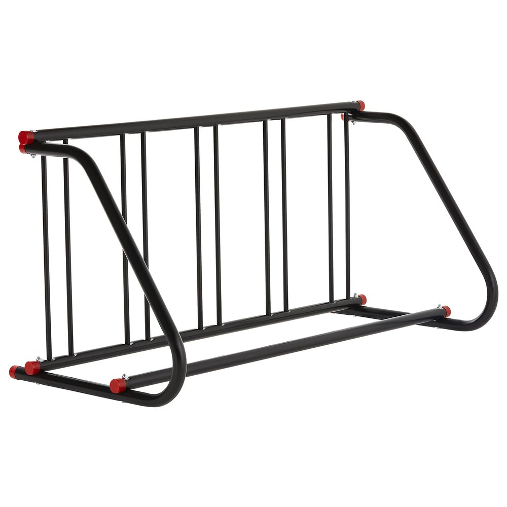 Retrospec Commercial Grid Bike Rack - Single & Double Sided - Bicycle Storage Stand for Garages, Stores, Schools & Universities Power Coated Steel - Black 5 Bike/Single Sided