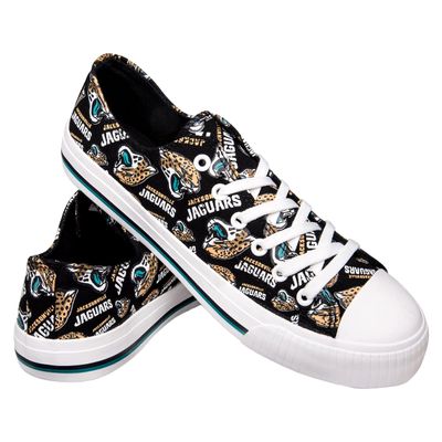 FOCO Jacksonville Jaguars NFL Womens Low Top Repeat Print Canvas Shoes - 7