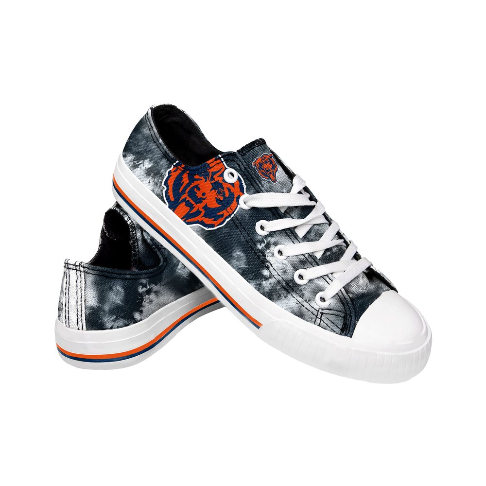 FOCO Chicago Bears NFL Womens Low Top Tie Dye Canvas Shoes - 7