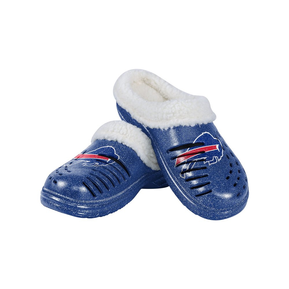 FOCO Buffalo Bills NFL Womens Sherpa Lined Glitter Clog - S