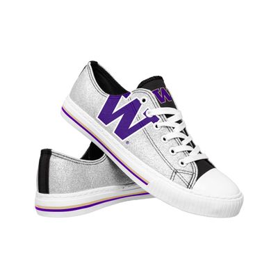 FOCO Washington Huskies NCAA Womens Glitter Low Top Canvas Shoes - 7