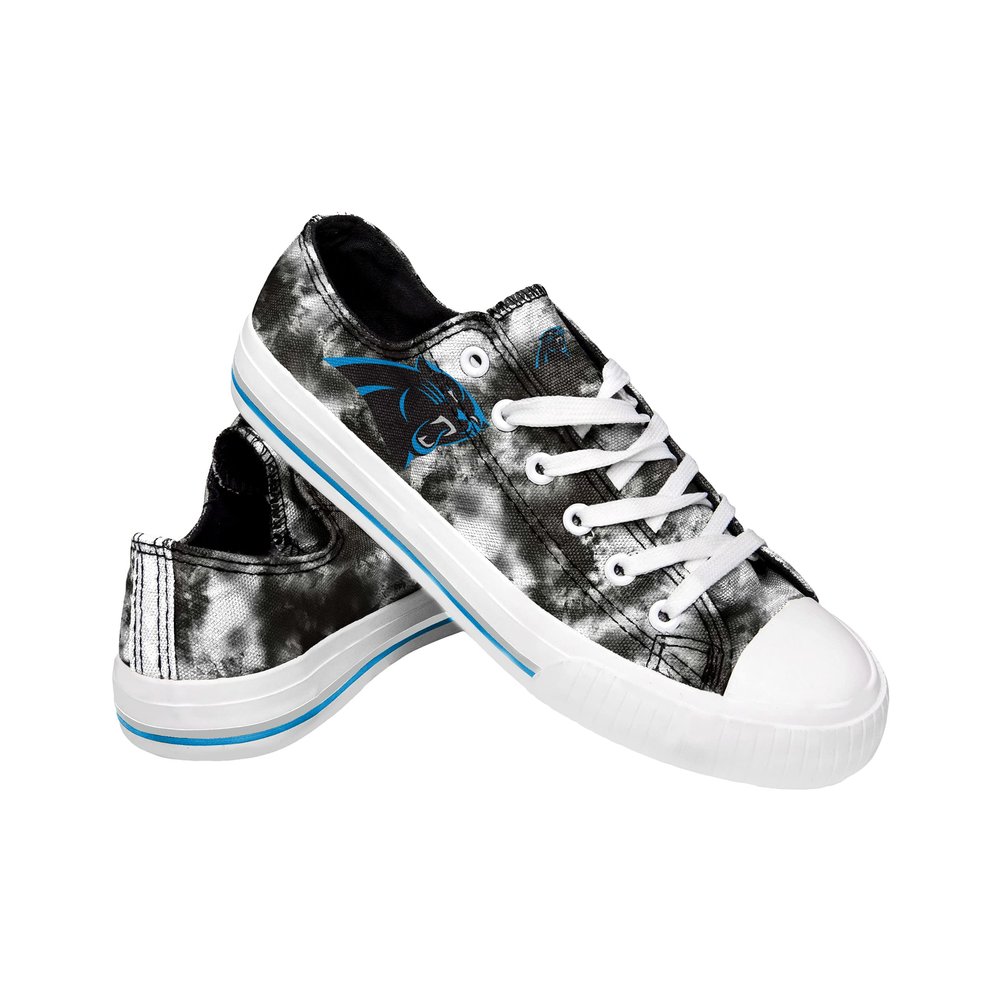 FOCO Carolina Panthers NFL Womens Low Top Tie Dye Canvas Shoes - 10
