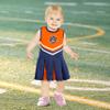 Little King NCAA Infant/Toddler Girls One Piece Team Cheer Jumper Dress-Auburn-3T view 2