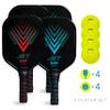 Franklin Sports - Aluminum Pickleball Paddle 4 Player Paddle and Ball Set- USA Pickleball (USAPA) Approved view 2