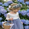 2Bunnies Girl Peony Lace Back A-Line Straight Tutu Tulle Party Flower Girl Dress (Bluish Gray Sleeve Short, 12-18M) view 2