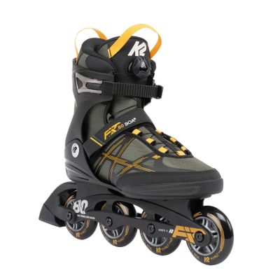 K2 F.I.T. 80 Boa Mens Inline Skates - Gray/Mustard / 6.0