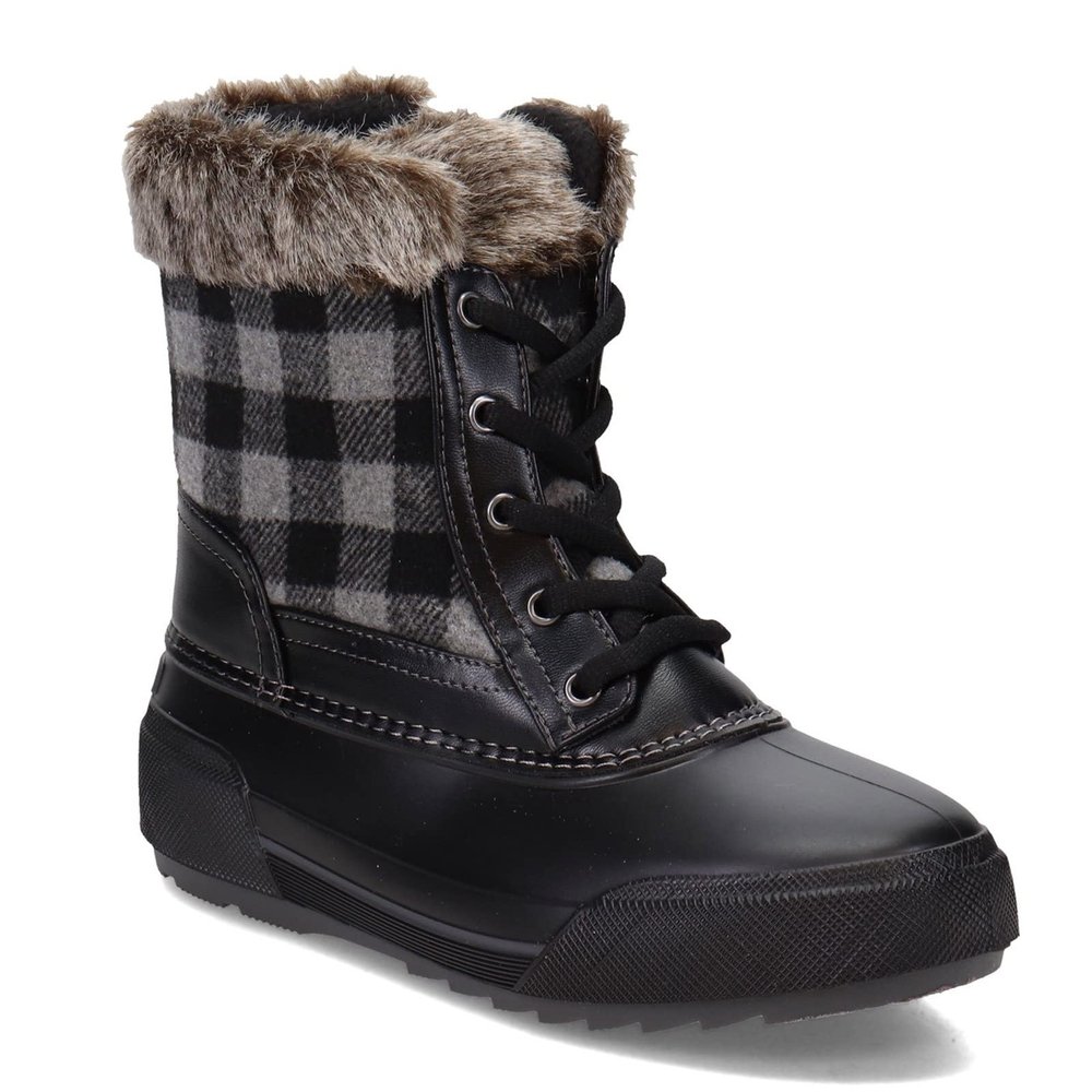 Easy Spirit Icequeen Women's Boot 8 B(M) US Black-Plaid