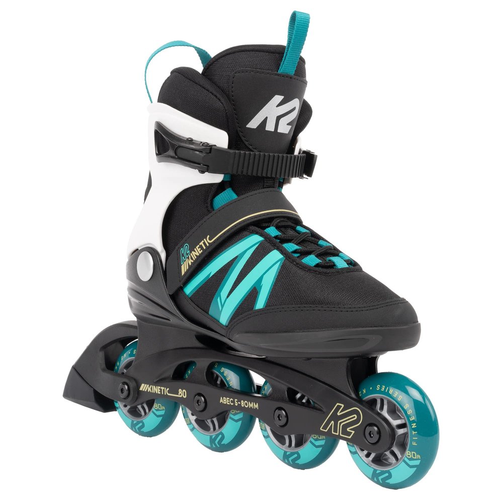 K2 Kinetic 80 Women's Inline Skates - Black/Turquoise, 7.0