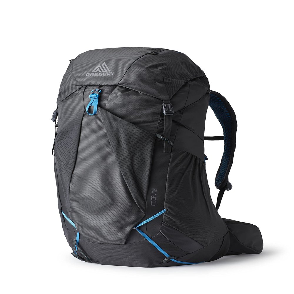 Gregory Focal 48L Unisex Ultralight Backpacking Pack with Freefloat Suspension, Aluminum Frame, Ventilated Backpanel, Medium, Ozone Black