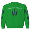 0415. Aesthetics Summer dope Print Blue Butterfly Knife Tattoo Streetwear Graphic Men's Crewneck Sweatshirt (Irish Green Small) view 1