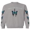 0415. Aesthetics Summer dope Print Blue Butterfly Knife Tattoo Streetwear Graphic Men's Crewneck Sweatshirt (Light Gray Large) view 1