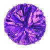 2 Pack Cheerleading Pom Poms with Handle, Metallic Foil Cheer Pom Poms, Cheerleader Pom Poms for Sports Party Dance Team Cheering Squad Spirit Kids Adult, Purple view 2