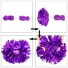 2 Pack Cheerleading Pom Poms with Handle, Metallic Foil Cheer Pom Poms, Cheerleader Pom Poms for Sports Party Dance Team Cheering Squad Spirit Kids Adult, Purple view 4