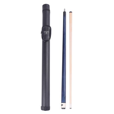 Hathaway Conquest 58-in Pool Stick with Case Combo 2-Piece Solid Maple Billiard Cue with Stainless Steel Joint and Semi-Rigid Case Billiards Stick with Leatherette Pool Cue Case Blue