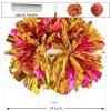 2 Pack Cheerleading Pom Poms with Handle, Metallic Foil Cheer Pom Poms, Cheerleader Pom Poms for Sports Party Dance Team Cheering Squad Spirit Kids Adult, Rose and Gold view 4