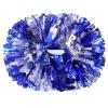 2 Pack Cheerleading Pom Poms with Handle, Metallic Foil Cheer Pom Poms, Cheerleader Pom Poms for Sports Party Dance Team Cheering Squad Spirit Kids Adult, Blue and Silver view 1