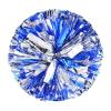2 Pack Cheerleading Pom Poms with Handle, Metallic Foil Cheer Pom Poms, Cheerleader Pom Poms for Sports Party Dance Team Cheering Squad Spirit Kids Adult, Blue and Silver view 2
