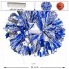 2 Pack Cheerleading Pom Poms with Handle, Metallic Foil Cheer Pom Poms, Cheerleader Pom Poms for Sports Party Dance Team Cheering Squad Spirit Kids Adult, Blue and Silver view 4