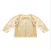Aislor Girls Boys Shiny Metallic Tee Shirts Long Sleeve Loose Dance Top Performance Party Blouse Dancewear Clubwear Gold 12-14 Years view 4