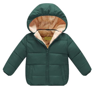 EISHOW 1-6 Years Baby Winter Coats Toddler Baby Removable Hooded Down Jacket Kids Warm Lined Fleece Thicken Coat Outerwear (Green,3-4T,3 Years,4 Years)