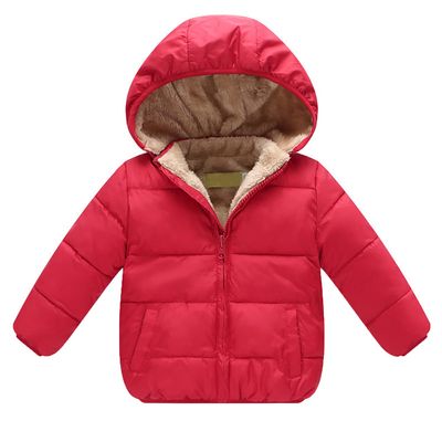 EISHOW 1-6 Years Baby Winter Coats Toddler Baby Removable Hooded Down Jacket Kids Warm Lined Fleece Thicken Coat Outerwear (Red,3-4T,3 Years,4 Years)