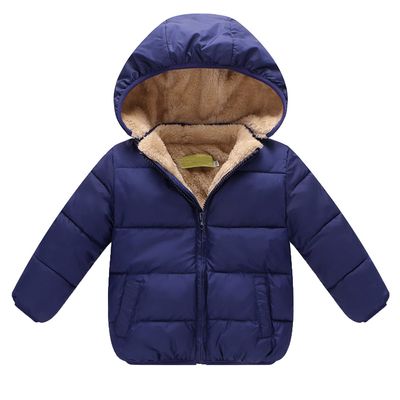 EISHOW 1-6 Years Baby Winter Coats Toddler Baby Removable Hooded Down Jacket Kids Warm Lined Fleece Thicken Coat Outerwear (Navy,3-4T,3 Years,4 Years)