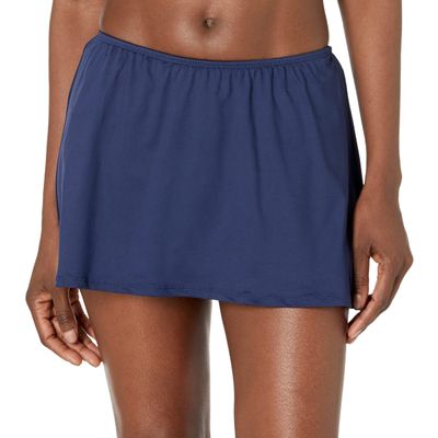 24th & Ocean Women's Standard Skirted Hipster Bikini Swimsuit Bottom, Midnight//Solid, M
