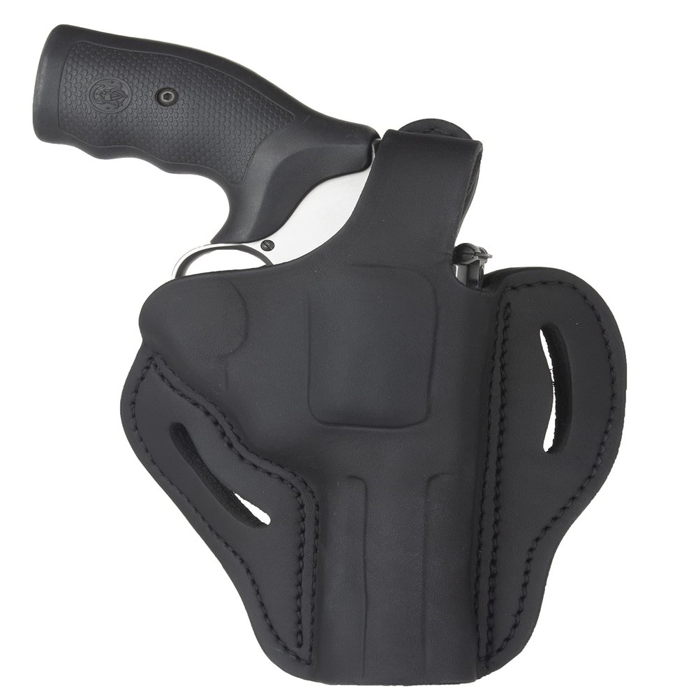 1791 GUNLEATHER K-Frame Thumbreak Revolver Holster - Right Handed OWB CCW Leather Gun Holster - Compatible with Ruger GP100, Smith & Wesson 686 Stealth Black