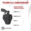 1791 GUNLEATHER K-Frame Thumbreak Revolver Holster - Right Handed OWB CCW Leather Gun Holster - Compatible with Ruger GP100, Smith & Wesson 686 Stealth Black view 3