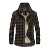 QWENTMTNTY Fleece Lined Flannel Shirt For Men with Snap Buttons No Hood Thermal Warm Thicken Stylish Cotton Lightweight Jackets Top view 2