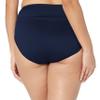 24th & Ocean Women's Standard Mid Waist Spliced Bikini Bottom Swimsuit, Midnight//Solid, L view 2