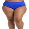 24th & Ocean womens Mid Waist Spliced Swimsuit Bikini Bottoms, Sapphire Solid, 16 Plus view 1