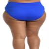 24th & Ocean womens Mid Waist Spliced Swimsuit Bikini Bottoms, Sapphire Solid, 16 Plus view 2