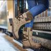 oiangi Womens Mid-calf Snow Boots Fashion Back Strap Woolen Yarn Elastic Round Toe Square Heel Slip-On Boots Winter Outdoor Warm Casual Shoes view 2