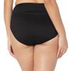 24th & Ocean Women's Standard Mid Waist Spliced Bikini Bottom Swimsuit, Black//Solid, XL view 2
