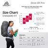 Gregory Deva 80L Pro Women's Dayhiking/Backpacking Pack, Freefloat Suspension, AirCushion Breathable Backpanel, Alloy Frame, X-Small, Lava Grey view 3