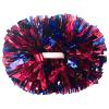 2 Pack Cheerleading Pom Poms with Handle, Metallic Foil Cheer Pom Poms, Cheerleader Pom Poms for Sports Party Dance Team Cheering Squad Spirit Kids Adult, Red and Blue view 1