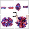 2 Pack Cheerleading Pom Poms with Handle, Metallic Foil Cheer Pom Poms, Cheerleader Pom Poms for Sports Party Dance Team Cheering Squad Spirit Kids Adult, Red and Blue view 4