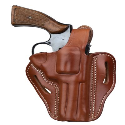 1791 GUNLEATHER K-Frame Thumbreak Revolver Holster - Right Handed OWB CCW Leather Gun Holster - Compatible with Ruger GP100, Smith & Wesson 686 Classic Brown