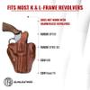 1791 GUNLEATHER K-Frame Thumbreak Revolver Holster - Right Handed OWB CCW Leather Gun Holster - Compatible with Ruger GP100, Smith & Wesson 686 Classic Brown view 3
