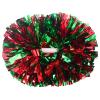 2 Pack Cheerleading Pom Poms with Handle, Metallic Foil Cheer Pom Poms, Cheerleader Pom Poms for Sports Party Dance Team Cheering Squad Spirit Kids Adult, Red and Green view 1