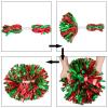 2 Pack Cheerleading Pom Poms with Handle, Metallic Foil Cheer Pom Poms, Cheerleader Pom Poms for Sports Party Dance Team Cheering Squad Spirit Kids Adult, Red and Green view 3