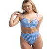 Hobie womens Hi Waist Swimsuit Bikini Bottoms, Sea Blue Check Me Out, Medium US view 1